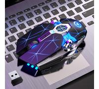 Souris optique de jeu sans fil 2.4G, silencieuse, Rechargeable, rétroéclairée par LED, USB, 1600DPI, pour ordinateur fixe et portable