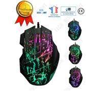 Souris optique filaire - TD® - Ergonomique - 7 boutons - USB - Design gaming noir