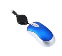 Souris Optique Filaire Type-c,Câble Rétractable 80CM Petite Souris 1000DPI Mini Souris De Voyage pour PC Ordinateur Portable (Bleu)