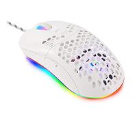 Souris optique filaire USB 7200 DPI avec coque en nid d'abeille, rétroéclairage LED RVB blanc USB