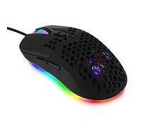 Souris optique filaire USB 7200 DPI avec coque nid d'abeille et rétroéclairage LED RGB Noir
