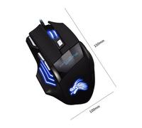 Souris optique filaire USB, rétroéclairage réglable, 4 vitesses, 5500 DPI, 7 boutons, pour ordinateur portable, ergonomique, silencieuse