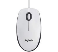 Logitech M100 - Souris - droitiers et gauchers - optique - 3 boutons - filaire - USB - blanc