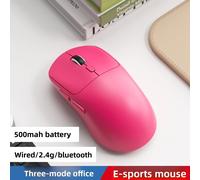 Souris optique professionnelle sans fil 2.4G, 6 boutons, 6400 DPI, Rechargeable, Portable, pour ordinateur Portable et Gamer Rose Red