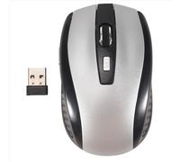 Souris optique sans fil avec récepteur USB 2,4 GHz pour PC portable HP, Dell, Toshiba et Acer, argent