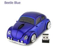 Souris optique sans fil en forme de voiture de course,2.4G,adaptée pour PC,ordinateur de bureau,ordinateur portable,Lamborghini,CÔTÉ cinelle,Porsche,Ferrari - Type Beetle Blue
