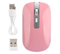 Souris Optique Sans Fil Silencieuse 2,4 GHz, 1600 ppp, 4 Boutons, Rechargeable par USB, Souri Souris Bureautique, pour Ordinateur PC, Ordinateur Portable, OS, XP (Rose)