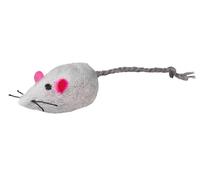 Souris Peluche Avec Cloche - 5 Cm, 2 Pcs, Blanc/Gris