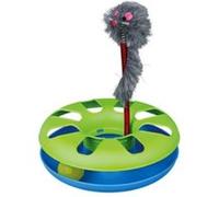 TRIXIE Crazy Circle Jouet pour chats - avec souris en peluche sur ressort spiralé - balle de jeu - ø 24 × 29 cm - 4135