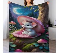 Souris Plaid Couverture Quatre Saison Couverture De Lit Flannel Douce Et Chaude Jeté De Canapé Rides Résistantes/Anti-décoloration（130×180cm）