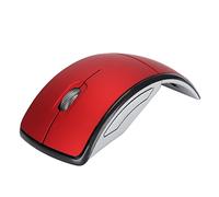 Souris Pliante, Souris à Arc sans Fil 2,4 G avec Récepteur USB, Souris D'ordinateur Ergonomique Portable Ultra Fine Réglable 1600 DPI pour Bureau à Domicile(Rouge)