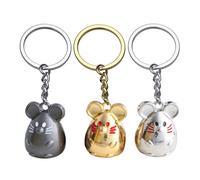 Souris Porte-Clé Rat Porte-Clés Pendentif à Main Suspendu Ornement Chinois Souvenir pour Les Amis Familles Nouvel an 3 Pcs