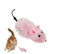 souris pour chat, souris de course à remonter Souris de course mécanique en | Intérieur Exercice félin pour chat d'intérieur, Simulation amusante et réaliste, attrape, matériau en peluche Rouge