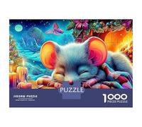 Souris Puzzle 1000 Pièces Souris Napping by Christmas Tree Cadeau Puzzle Parfait, Relaxant Et Décoratif, Idéal pour Adultes Et Moments en Famille 70x50cm/1000pcs