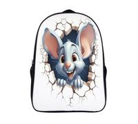 souris qui jette un coup d'œil léger sac a dos à la mode et durable 12 ans et plus cartable fille primaire 2 compartiment animal 3d imprimé sacs d'école-16,pour l'école les voyages affaires