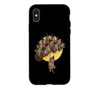 Souris Rat empilé sur Un Balai de sorcière Volante Coque pour iPhone X/XS