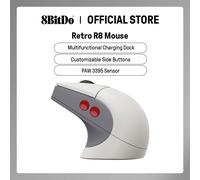 Souris rétro R8 8BitDo avec capteur optique PAW 3395 DPI 26K, souris polluante sans fil 4K avec station de chargement - Édition N
