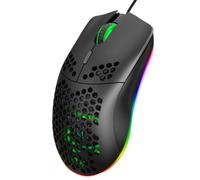 Souris Rgb Programmable 6 Touches, Dpi Réglable Jusqu'à 6400, Noire | Design Ajouré, Boîtier Plastique, Éclairage Led, Port Usb, Usage Professionnel sur Ordinateur