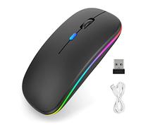 Souris sans Fil 2.4G Rechargeable en Plastique Noir Smart Small Design Silencieux 2 Mode BT Mouse pour la Maison et Le Bureau