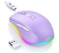 Souris sans Fil avec Jiggler Intégré, Souris LED Rechargeable 2000 DPI, Souris Silencieuse 2.4G USB pour PC/Mac/Ordinateur Portable, Mouvement Indétectable, Compatible Windows et macOS, Noir