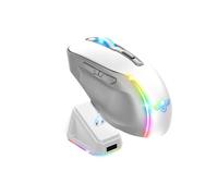 Souris sans fil avec socle de recharge - Blanche - Gaming - ELITE-M50 - LED - Personnalisable - Boutons programmables