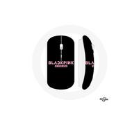 Souris Sans Fil Blackpink in Your Area Fond Noir Logo Rose ()