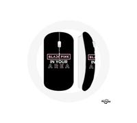 Souris Sans Fil Blackpink in Your Area Logo Rose Fond Noir (Maniacase)