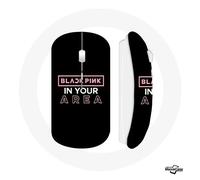 Souris Sans Fil Blackpink in Your Area Logo Rose Fond Noir (Maniacase)