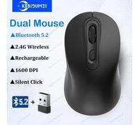Souris sans fil Bluetooth 5.2, 2.4 ghz, Rechargeable, double Mode, pour jeu, silencieuse, 1600 DPI, pour PC portable, MacBook Pro Bluetooth 5.2 Mouse 2.4G Wireless Mouse Rechargeable Dual Mode Gaming 