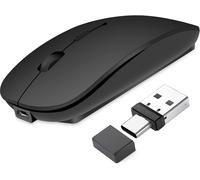 Souris sans fil Bluetooth 5.2 & 3.0 + récepteur USB & USB-C 2,4 GHz ¿ Souris sans fil rechargeable pour MacBook Pro/Air/iPad/ordinateur portable/Chrombook/tablette Android compatible avec les
