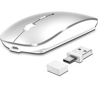 Souris sans fil Bluetooth 5.2 & 3.0 + récepteur USB & USB-C 2,4 GHz ¿ Souris sans fil rechargeable pour MacBook Pro/Air/iPad/ordinateur portable/Chrombook/tablette Android compatible avec les