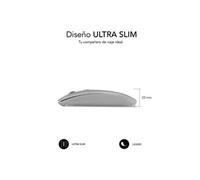 Souris sans fil Bluetooth double plate/Batterie rechargeable/Jusqu'à 1600 DPI/Argent