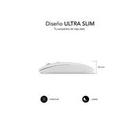 SUBBLIM Souris Optique sans Fil Bluetooth 2.4G, Double Plat pour PC, Ordinateur Portable, Mac, 4 Boutons, molette de défilement, Ultrafine et Ergonomique, silencieuse, 1600 PPP, ambidextre, Blanche