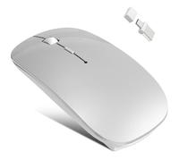 Souris sans fil Bluetooth pour MacBook Air Mac Pro iPad ordinateur portable Pad optique rechargeable mince silencieux double mode (2,4 G USB-C/USB-A et Bluetooth 5.2/3.0) pour réveil d'ordinateur