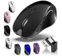 Souris sans fil Bluetooth pour ordinateur portable MacBook Air Mac Pro silencieuse rechargeable PC iPad souris optique avec jiggler double commutateur de mode Bluetooth 5.2/3.0 et récepteur USB Type-C