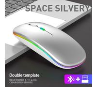Souris sans fil Bluetooth pour PC et Laptop, accessoire de jeu ergonomique et silencieux, Rechargeable, avec rétro éclairage LED, port USB, pour ordinateur fixe et portable