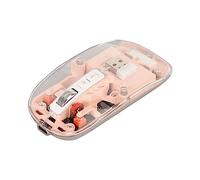 Souris sans Fil Bluetooth, Souris de Jeu Mécanique RVB Magnétique Transparente, Récepteur USB C, Souris Kawaii Rechargeable, pour PC Windows, OS X, Android, Entreprise, PC, (Rose)