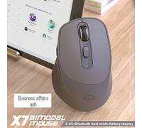 Souris sans fil Bluetooth X7,mode touristes,conception silencieuse,impression d'alimentation,5 vitesses,capteur de phase d'origine,3212 - Type Business Grey