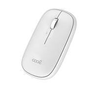 Souris sans Fil Cool Slim silencieuse 2 en 1 (Bluetooth + Adap. USB) Blanche