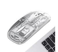 Souris sans fil, design transparent élégant, 11,3 x 5,7 x 2,5 cm, souris d'ordinateur transparente sans fil, contrôle lisse et précis, pour la maison, le bureau, l'école, les dortoirs, les