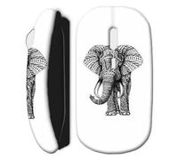 Souris Sans Fil Elephant mandala noire