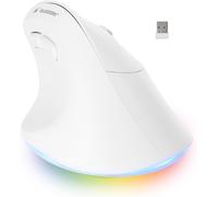 Souris sans Fil Ergonomique, Connexion 2.4 Ghz + Bluetooth, 800-2400 DPI, 6 Boutons, LED RGB - Souris Ergonomique Verticale, Prévention des douleurs- PC, Mac, IPAD, Tablette - Droitiers