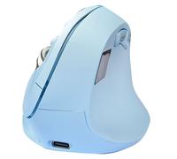 Souris sans fil ergonomique, silencieuse, triple mode (Bluetooth 5.0/3.0 + 2,4 GHz) 4800 DPI, 6 boutons, avec écran, compatible avec les ordinateurs, ordinateurs portables, Mac, PC, Windows, bleu lac