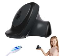Souris Sans Fil,Ergonomique Verticale Légère Portable Silencieuse Rechargeable Double Mode Optique Bluetooth souris de Voyage pour Ordinateur,Tablette,Windows,Mac OS,Adaptée aux Petites Mains (Noir)