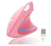 Souris sans fil ergonomique verticale verticale silencieuse haute pression optique droite souris sans fil pour PC/ordinateur portable/MacBook, avec récepteur USB, 6 boutons, 800/1200/1600 DPI, réduit