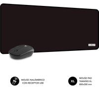 Souris sans fil et tapis de souris Subblim Harmony Black/ jusqu'à 1200 DPI