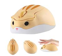 Souris sans Fil Hamster Mignon Souris Ordinateur Sans Fil en forme animal, 2.4G Cute Silencieux USB Souris 1200DPI Mouse Pour PC, Ordinateur, Portable, Mac, Idée Cadeau pour Fille,Enfants,Kids(Jaune)
