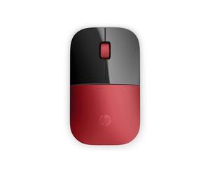 Souris sans fil HP Z3700 Rouge,fonctionne sur une large gamme de surfaces, durée de vie jusqu'à 16 mois avec une seule pile AA V0L82AA