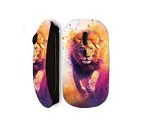 Souris sans Fil - - Lion Attaque coloré Wallpaper noir