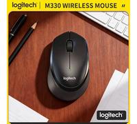 Souris sans fil Logitech M330 Silent Plus 2.4G Récepteur USB Forme ergonomique Douce et confortable pour ordinateur de bureau, ordinateur portable, bureau M330-white